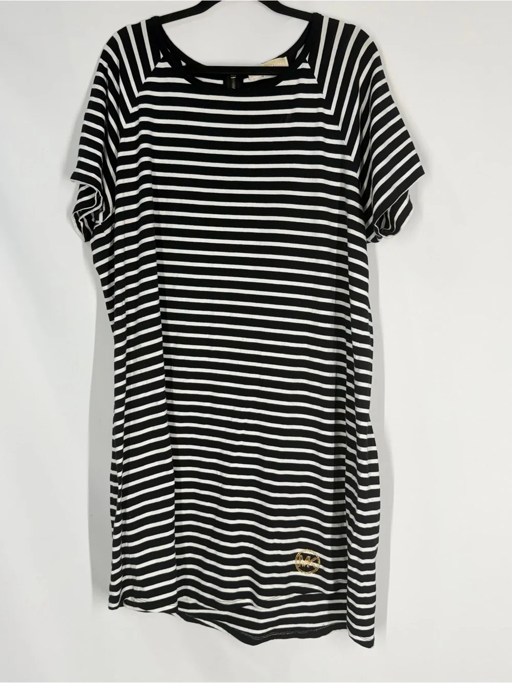 Michael Kors Black and White Striped Mini Dress